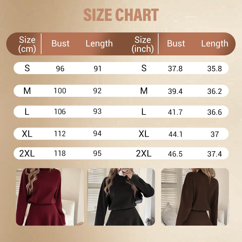 Women's Mock Neck Knit A-Line Mini Dress