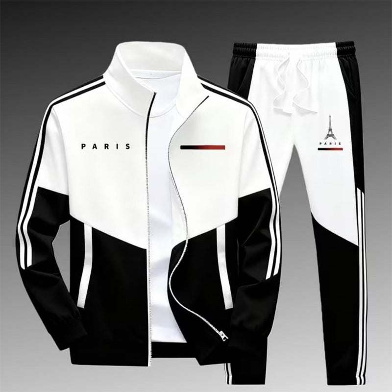 Men's Colorblock Zip-Up Jacket & Drawstring Pants Set