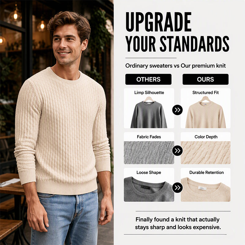 Men's Casual Crew Neck Knitted Sweater