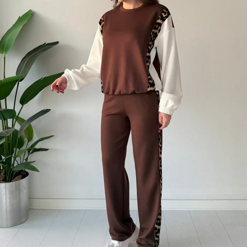 🔥Women’s Trendy Leopard Side Print 2-Piece Set