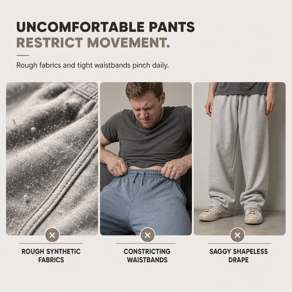 Men's Loose Fit Straight Leg Sweatpants Thick Casual Wide Leg Sports Pants for Autumn and Winter