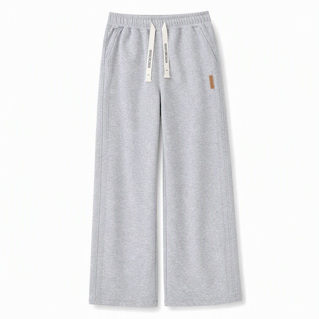 Men's Loose Fit Straight Leg Sweatpants Thick Casual Wide Leg Sports Pants for Autumn and Winter
