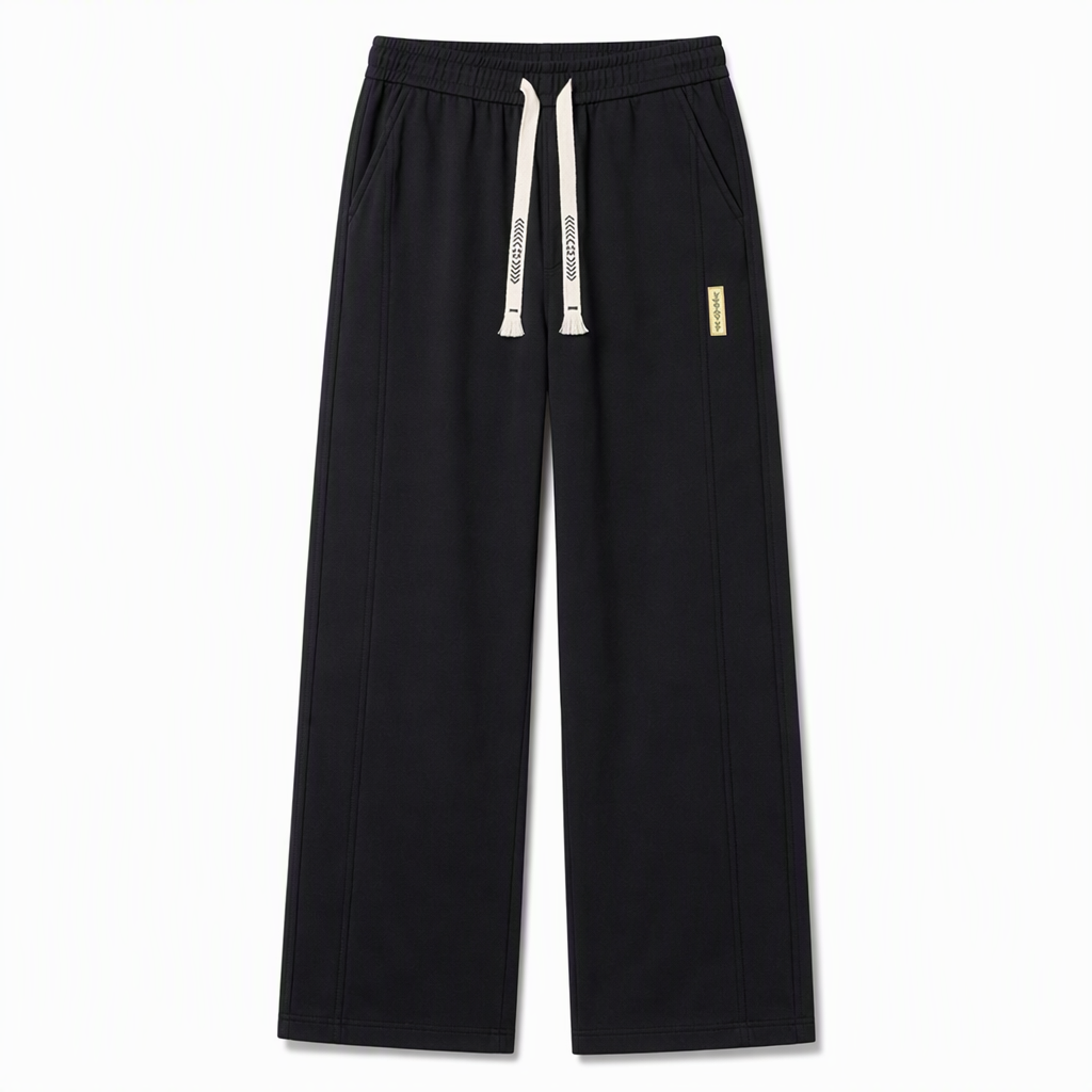 Men's Loose Fit Straight Leg Sweatpants Thick Casual Wide Leg Sports Pants for Autumn and Winter
