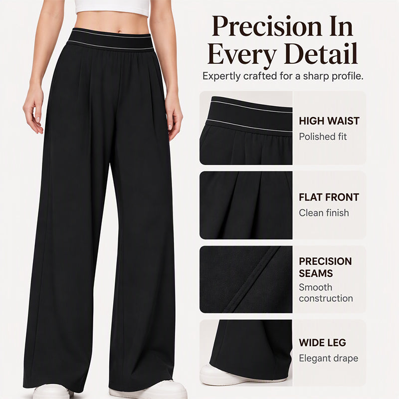 Finally, Pants That Feel as Good as They Look — Women's Lightweight High-Waisted Wide-Leg Trousers with Breathable Fabric, Elegant Pleated Details, and a Beautifully Relaxed Fit