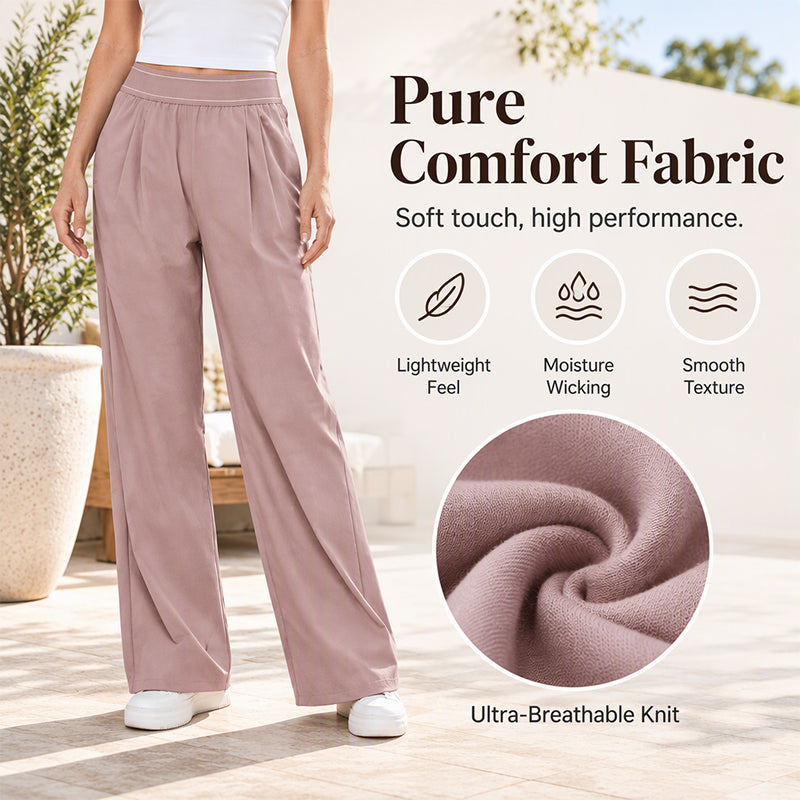 Finally, Pants That Feel as Good as They Look — Women's Lightweight High-Waisted Wide-Leg Trousers with Breathable Fabric, Elegant Pleated Details, and a Beautifully Relaxed Fit