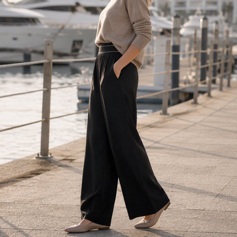 Finally, Pants That Feel as Good as They Look — Women's Lightweight High-Waisted Wide-Leg Trousers with Breathable Fabric, Elegant Pleated Details, and a Beautifully Relaxed Fit