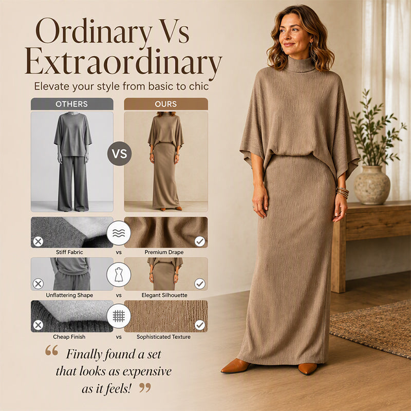 🌸Hot Sale 50% OFF💖Women's Batwing Sleeve Top & Maxi Skirt Set