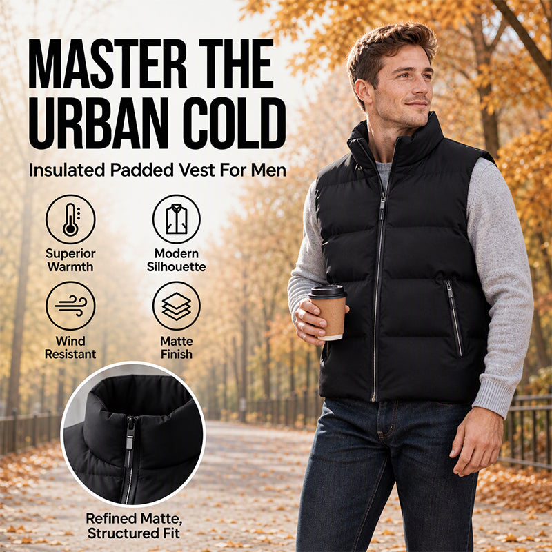 💥✨Men's Classic Stand Collar Padded Vest