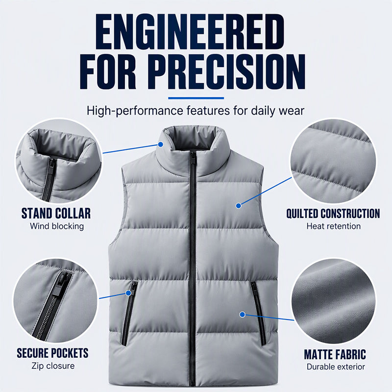 💥✨Men's Classic Stand Collar Padded Vest