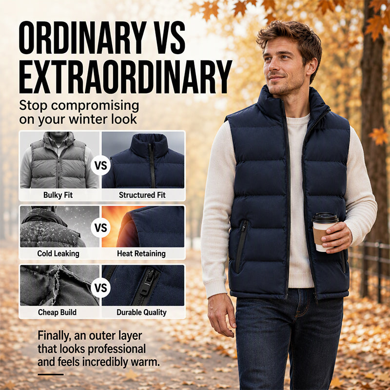 💥✨Men's Classic Stand Collar Padded Vest