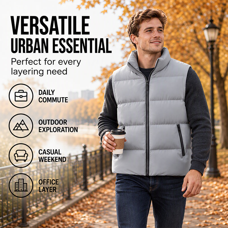 💥✨Men's Classic Stand Collar Padded Vest