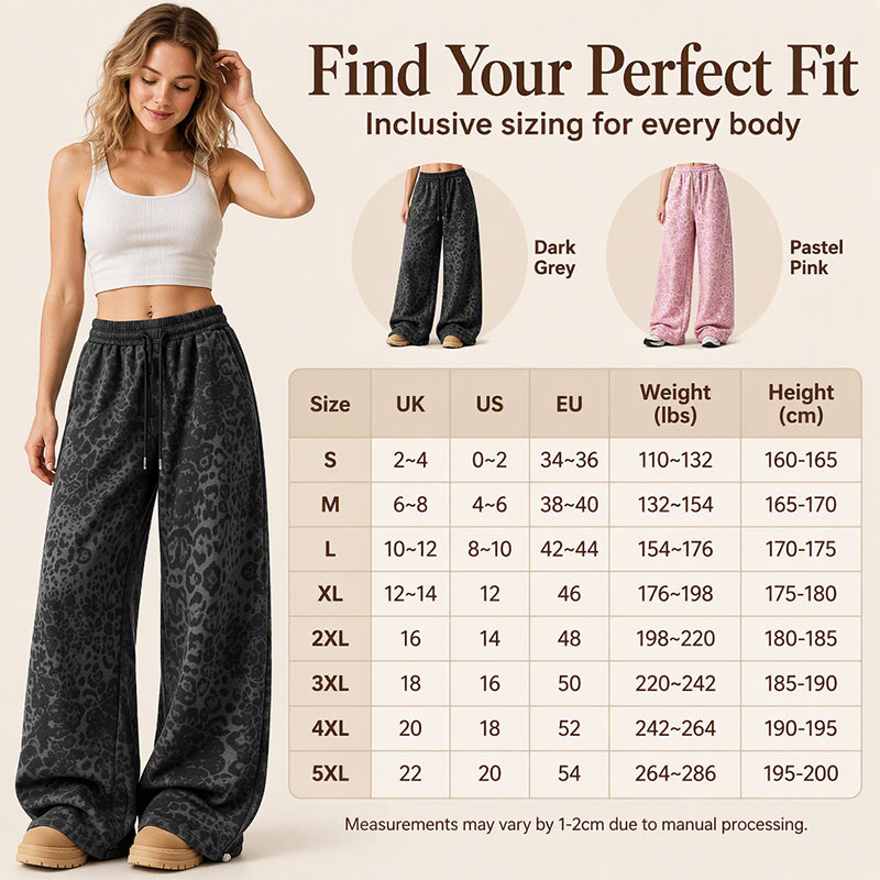 ⏳LAST DAY SALE SAVE 50% 👖Women's Casual Leopard Print Wide Leg Sweatpants