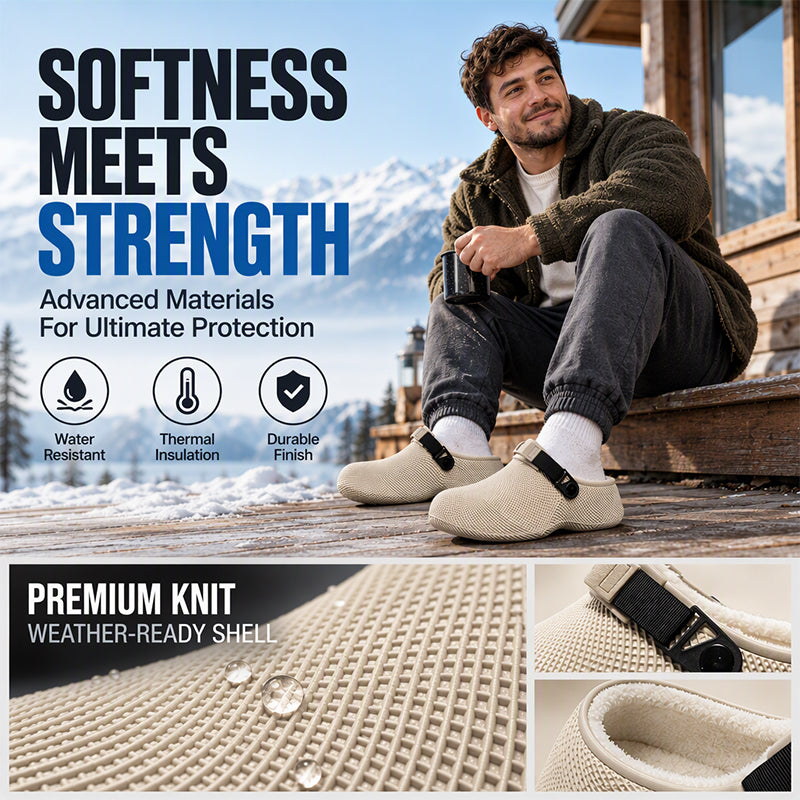🧸 Men's Plush-Lined Winter Slippers | Warm & Cozy – Soft Comfort for Home Days ✨