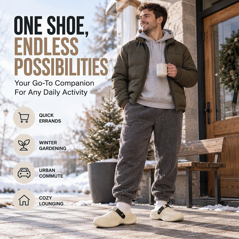 🧸 Men's Plush-Lined Winter Slippers | Warm & Cozy – Soft Comfort for Home Days ✨