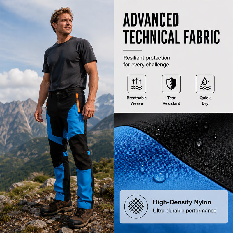 Men's Waterproof Windproof Patchwork Hiking Pants