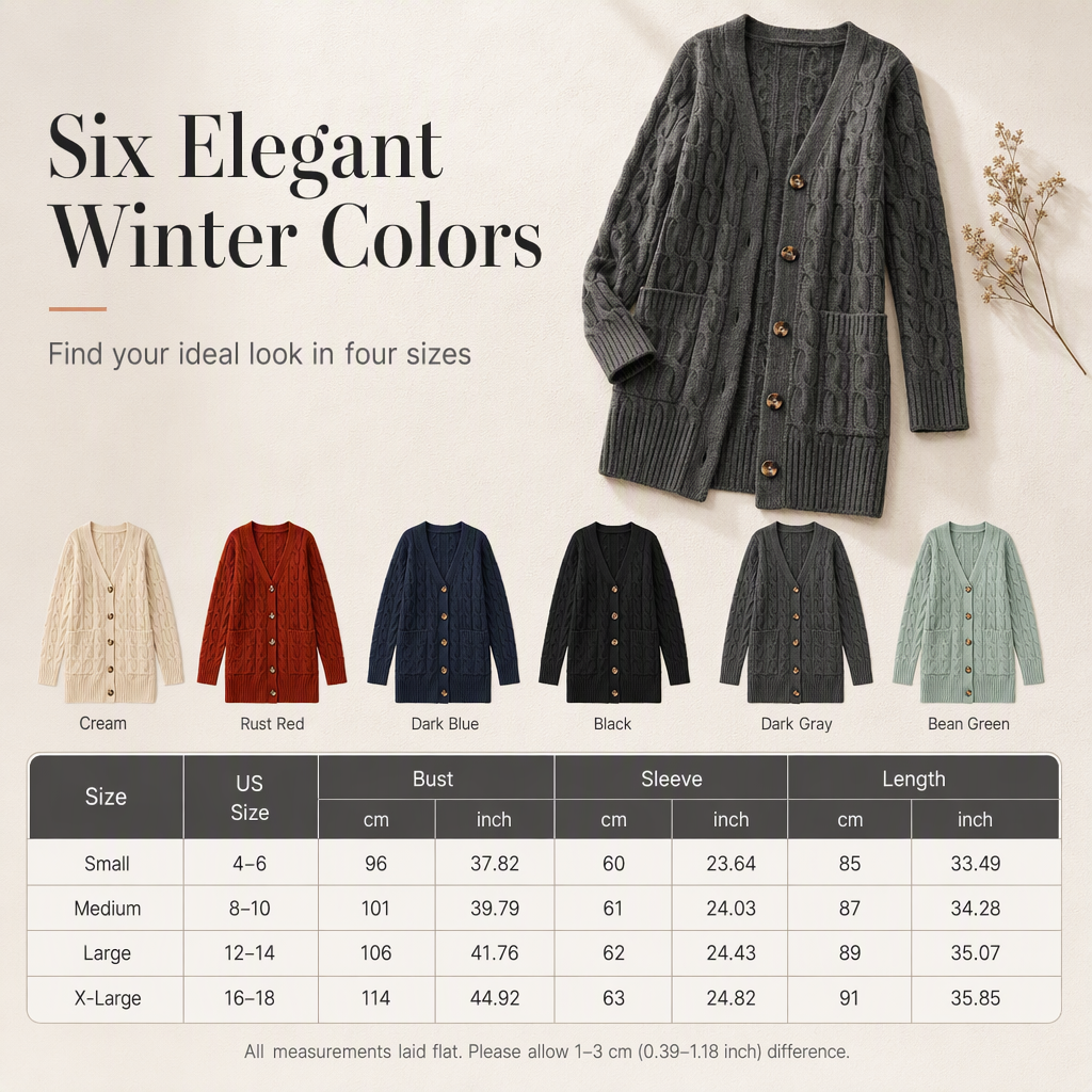 Women's Long Single Breasted Knitted Cardigan Sweater Casual Outerwear Coat for Autumn and Winter