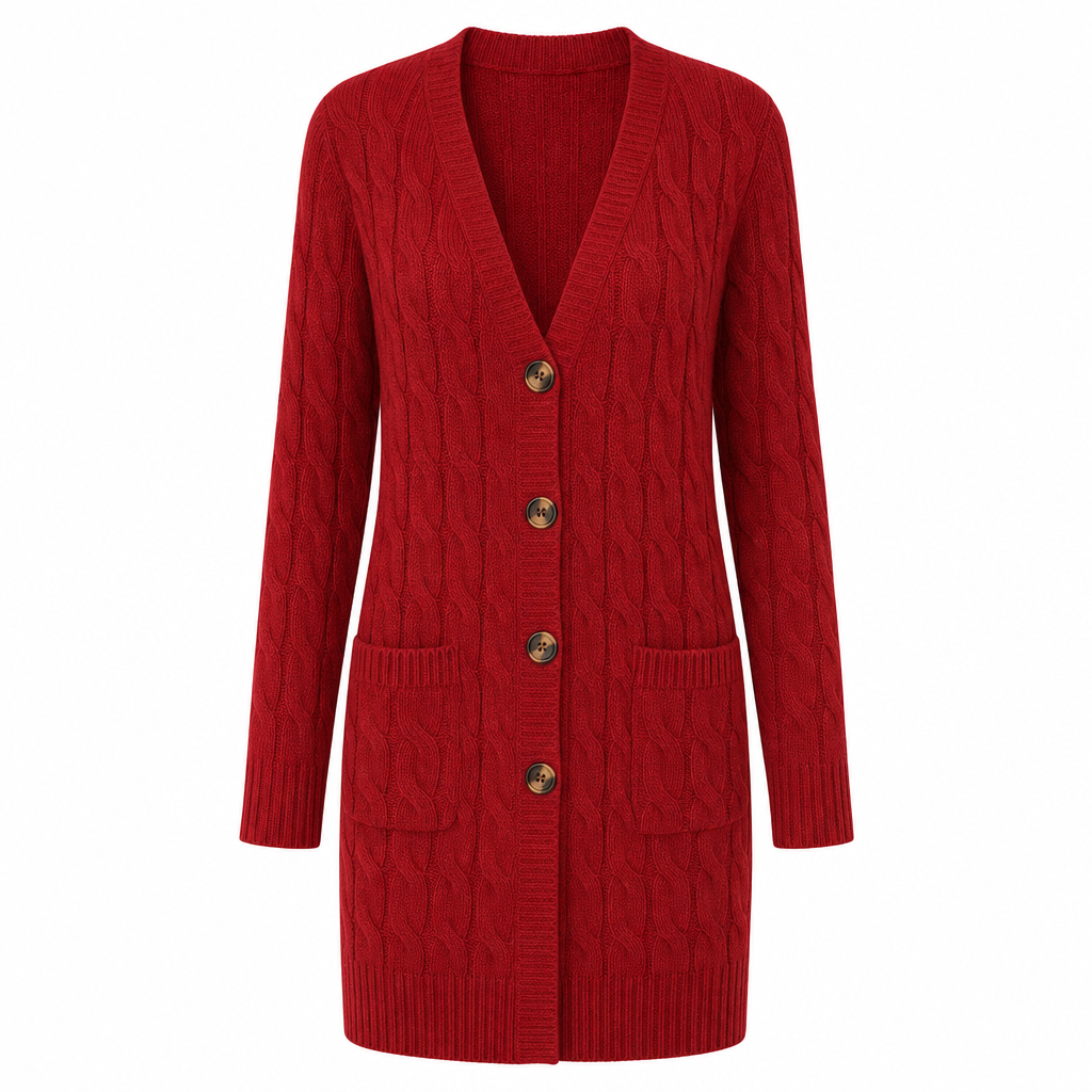 Women's Long Single Breasted Knitted Cardigan Sweater Casual Outerwear Coat for Autumn and Winter