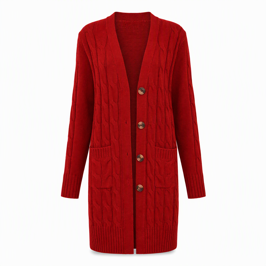 Women's Long Single Breasted Knitted Cardigan Sweater Casual Outerwear Coat for Autumn and Winter