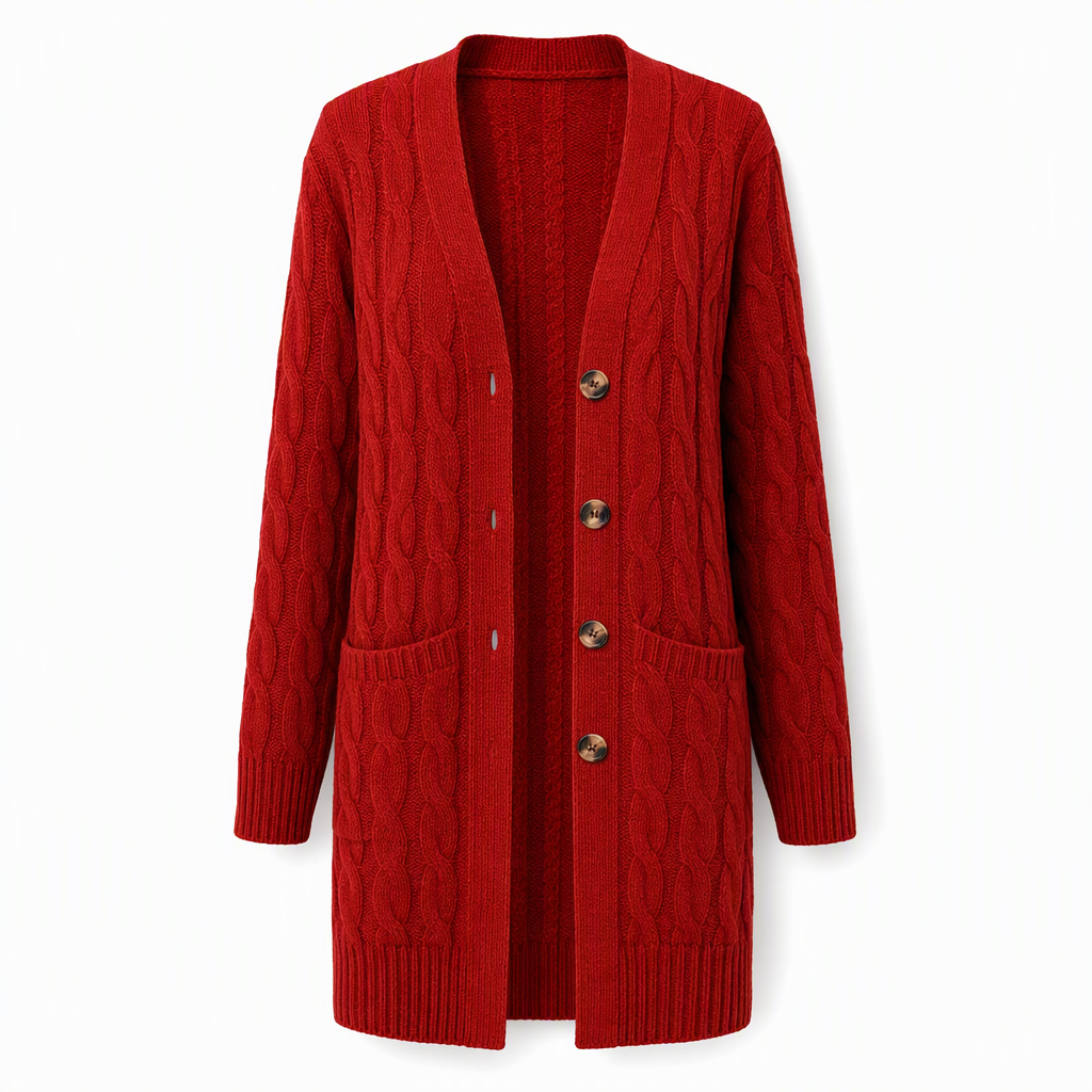 Women's Long Single Breasted Knitted Cardigan Sweater Casual Outerwear Coat for Autumn and Winter