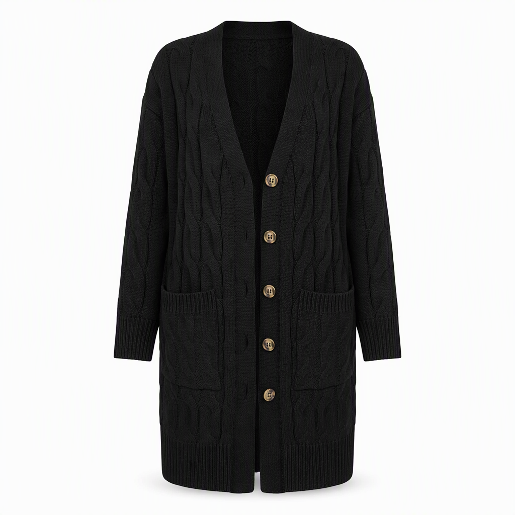 Women's Long Single Breasted Knitted Cardigan Sweater Casual Outerwear Coat for Autumn and Winter