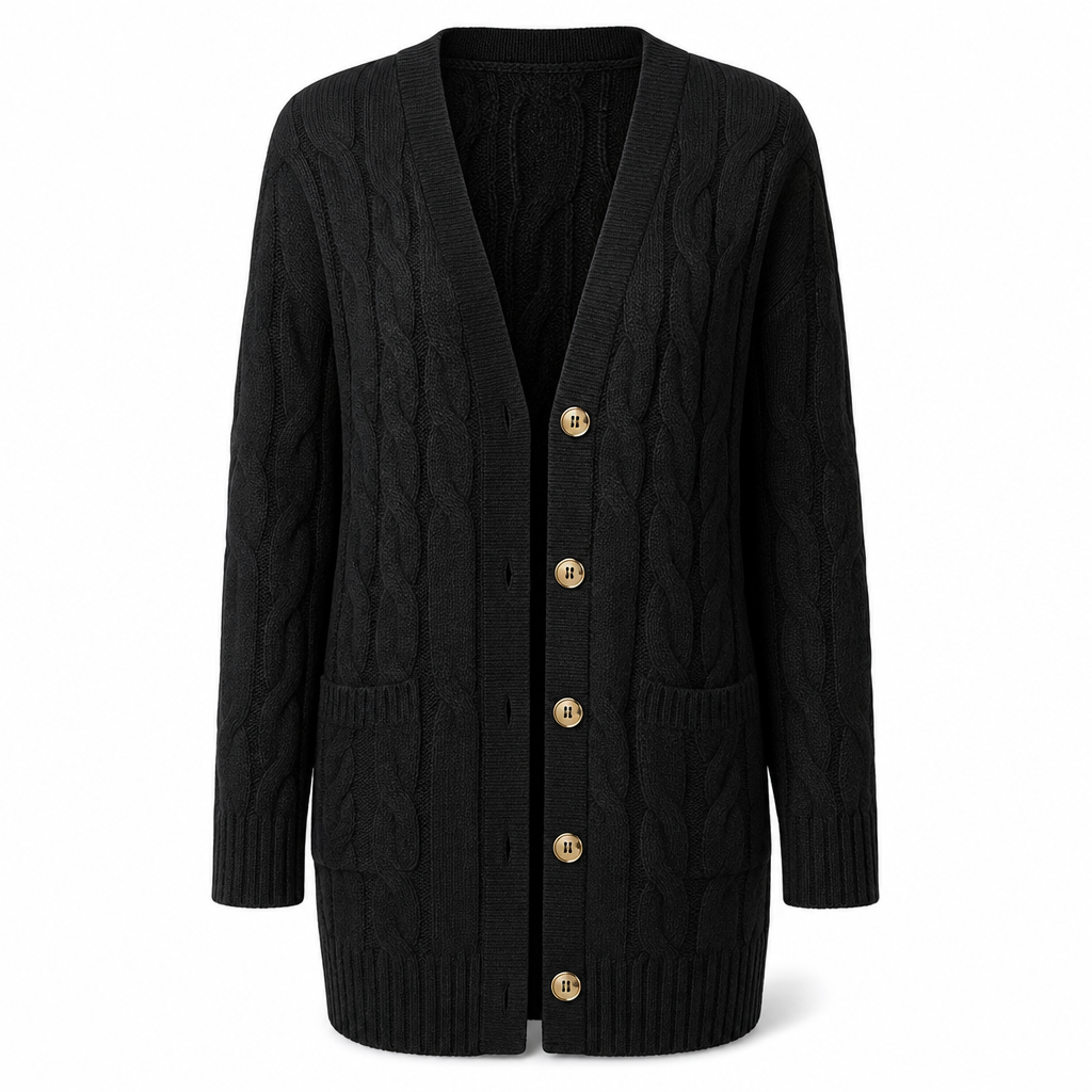 Women's Long Single Breasted Knitted Cardigan Sweater Casual Outerwear Coat for Autumn and Winter