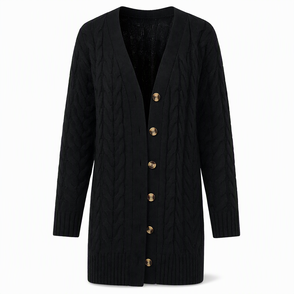 Women's Long Single Breasted Knitted Cardigan Sweater Casual Outerwear Coat for Autumn and Winter