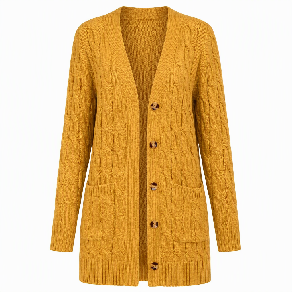 Women's Long Single Breasted Knitted Cardigan Sweater Casual Outerwear Coat for Autumn and Winter