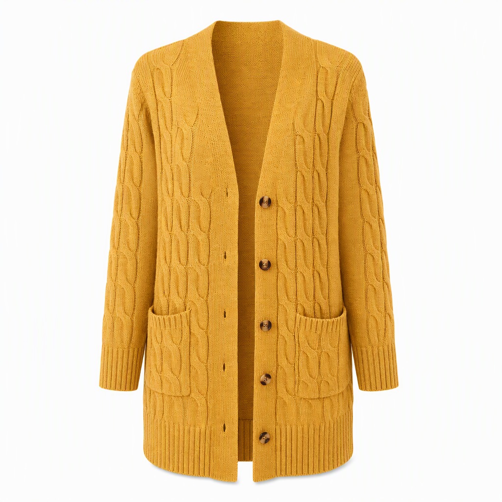 Women's Long Single Breasted Knitted Cardigan Sweater Casual Outerwear Coat for Autumn and Winter