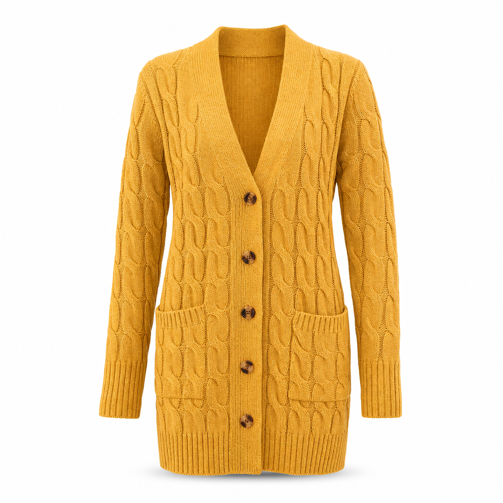 Women's Long Single Breasted Knitted Cardigan Sweater Casual Outerwear Coat for Autumn and Winter