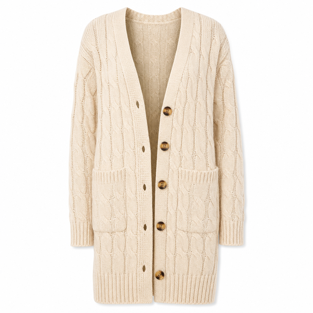 Women's Long Single Breasted Knitted Cardigan Sweater Casual Outerwear Coat for Autumn and Winter