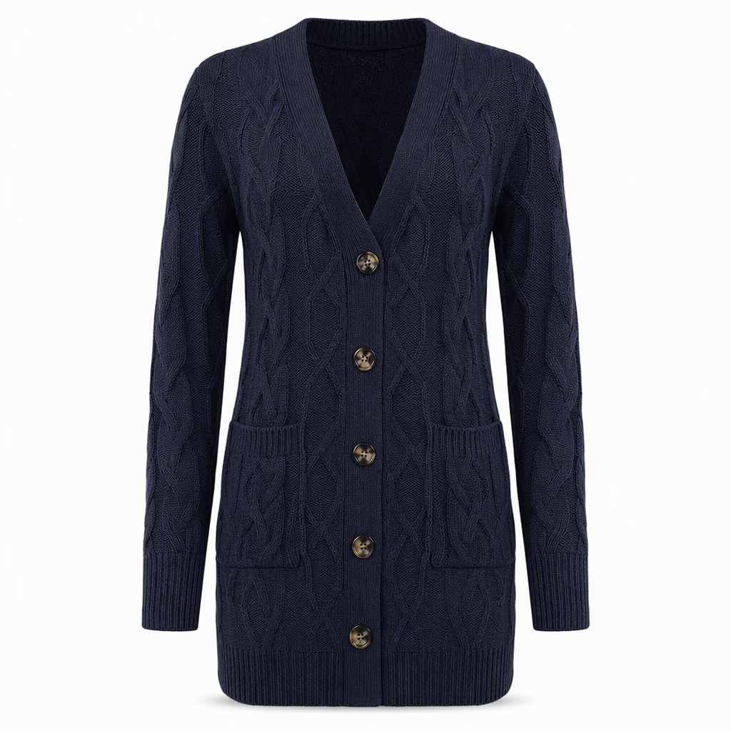 Women's Long Single Breasted Knitted Cardigan Sweater Casual Outerwear Coat for Autumn and Winter
