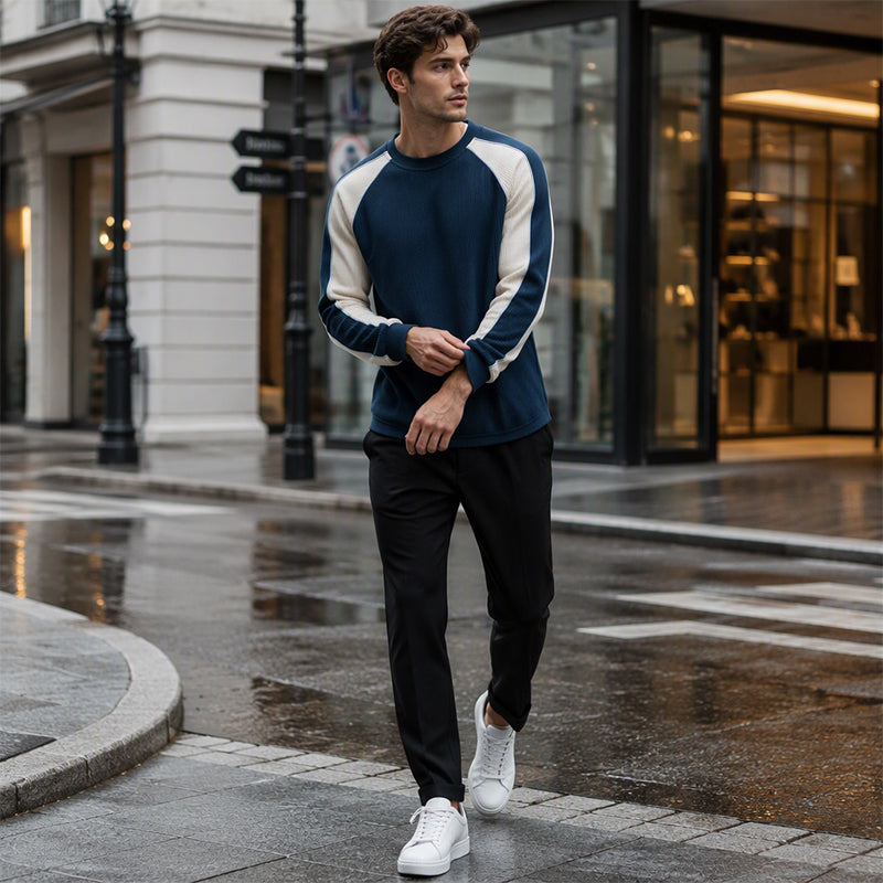 Men's Color-Block Loose-Fit Sweatshirt