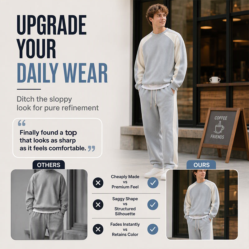 Men's Color-Block Loose-Fit Sweatshirt