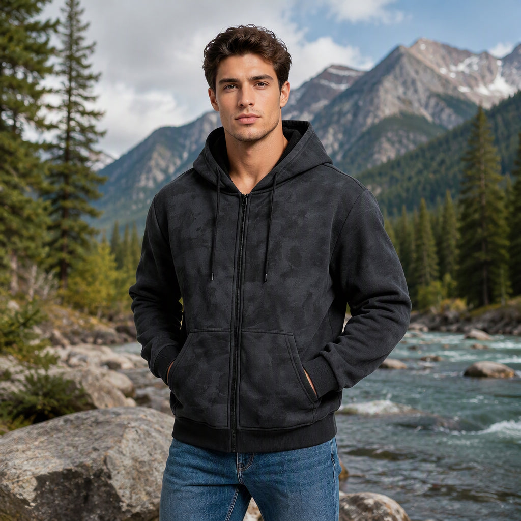 Men's Vintage Tie-Dye Zip-Up Hoodie