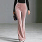 Women's High-Waisted Velvet Flare Pants