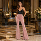 Women's High-Waisted Velvet Flare Pants
