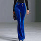 Women's High-Waisted Velvet Flare Pants