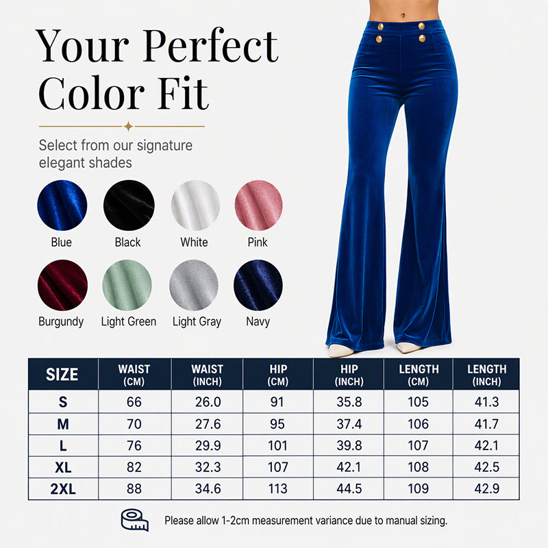 Women's High-Waisted Velvet Flare Pants