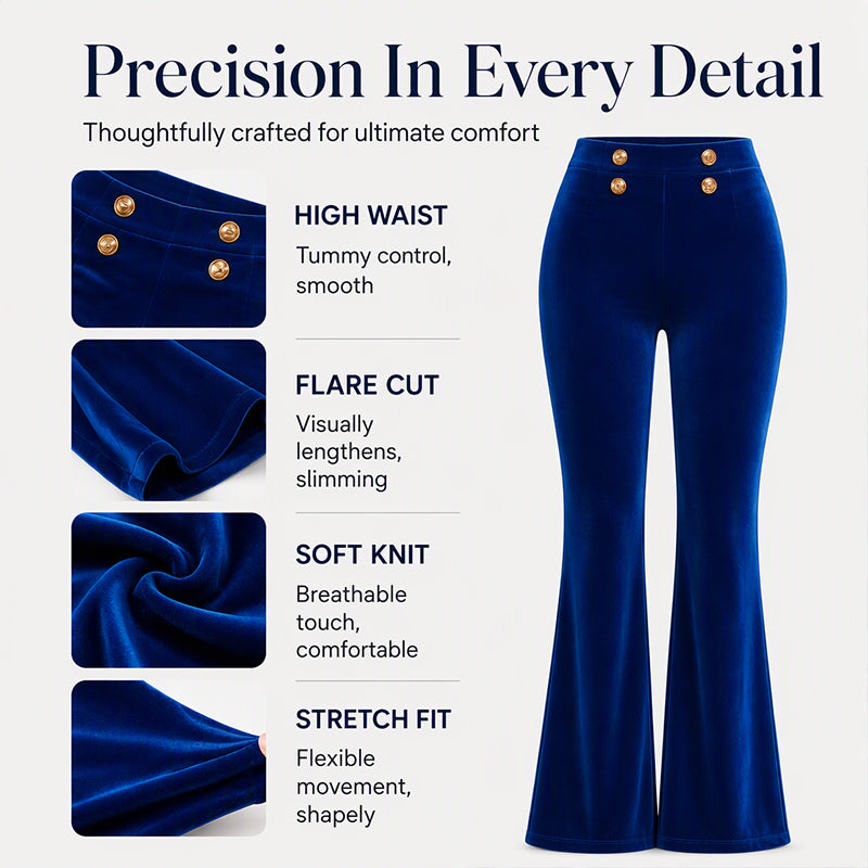 Women's High-Waisted Velvet Flare Pants