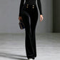 Women's High-Waisted Velvet Flare Pants