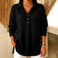 💖Black Friday Mega Deal – 50% off!💖 Women's Waffle Knit Long Sleeve Top ☁️