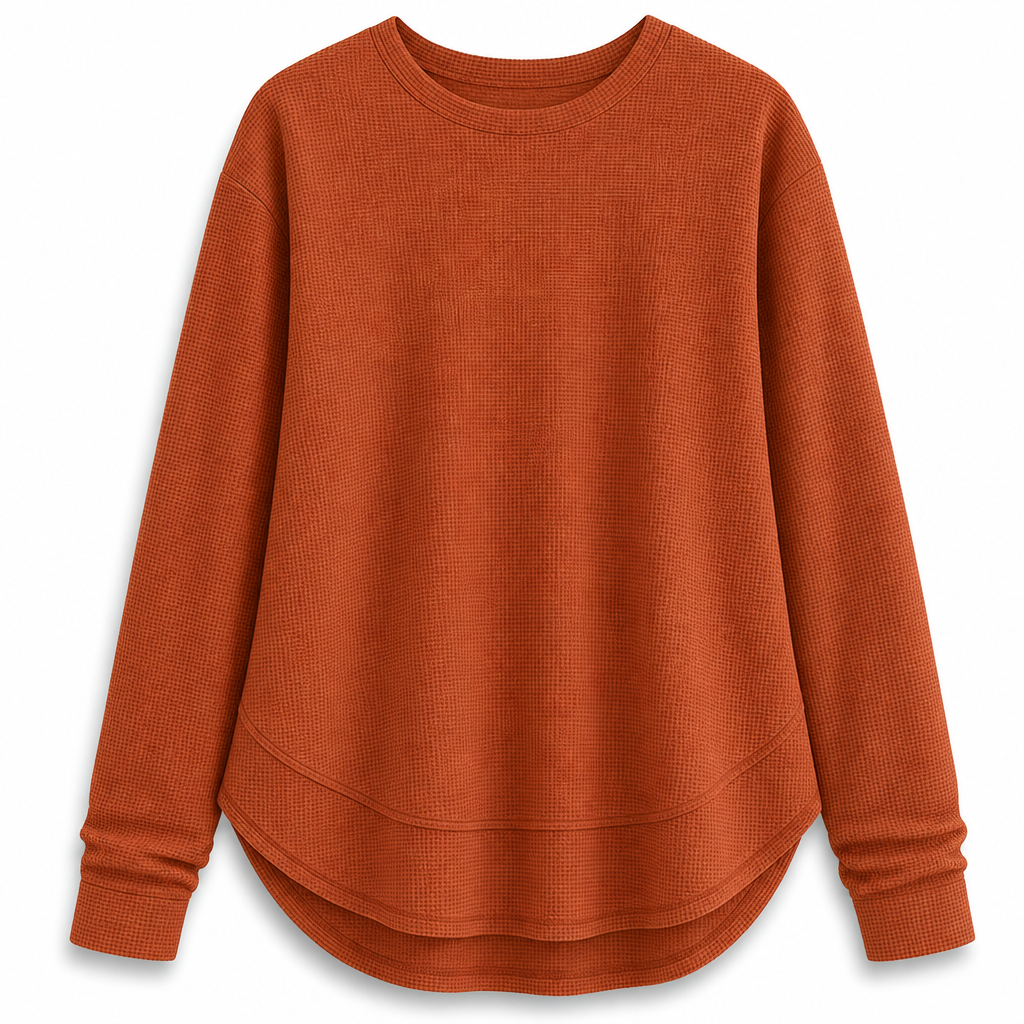 Women's Casual Loose Waffle Knit Top