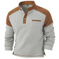 Men's Waffle Knit Stand Collar Sweatshirt