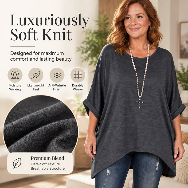 Women's Loose Batwing Sleeve Asymmetrical Top