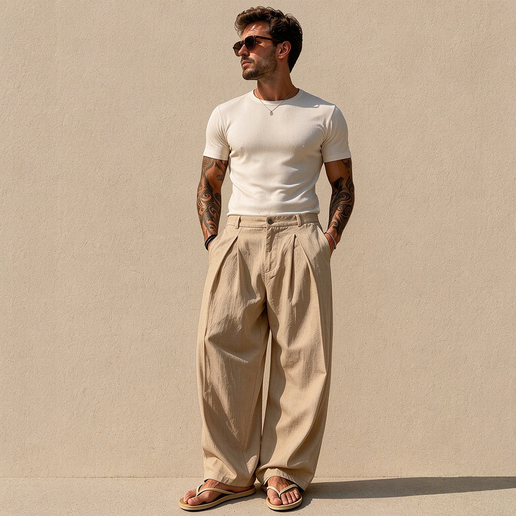 Men's Casual Breathable Wide-Leg Pants