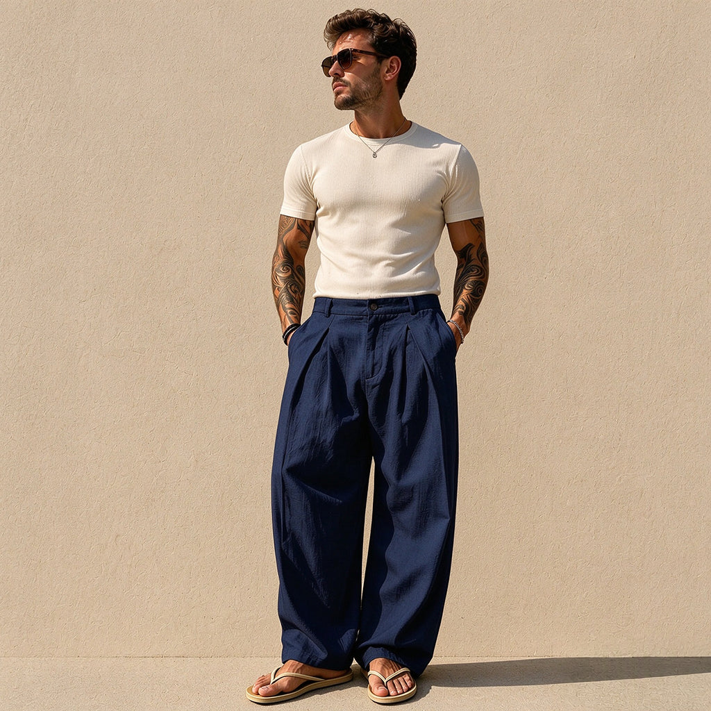 Men's Casual Breathable Wide-Leg Pants