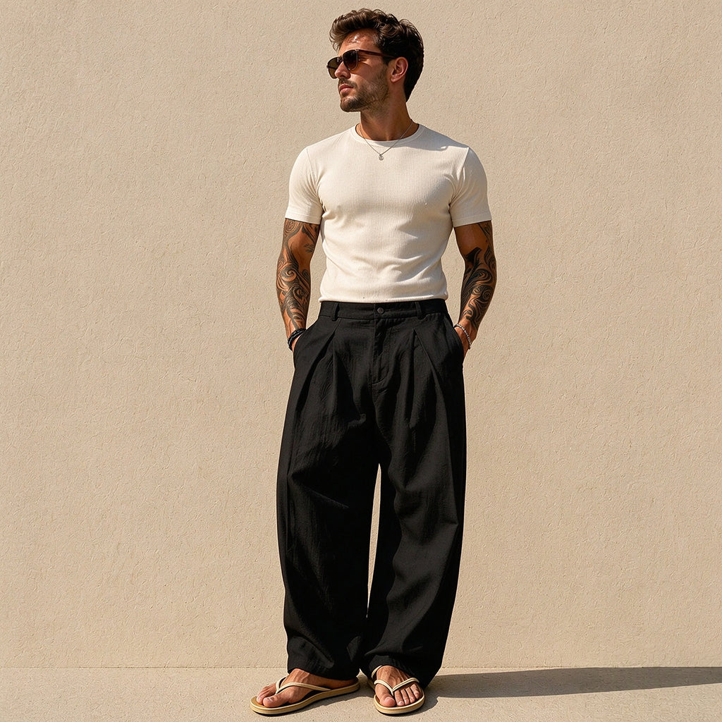 Men's Casual Breathable Wide-Leg Pants