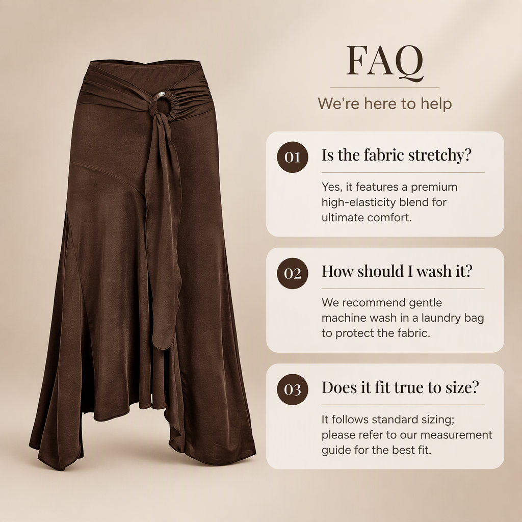 Women's O-Ring Tie Irregular Fishtail Midi Skirt