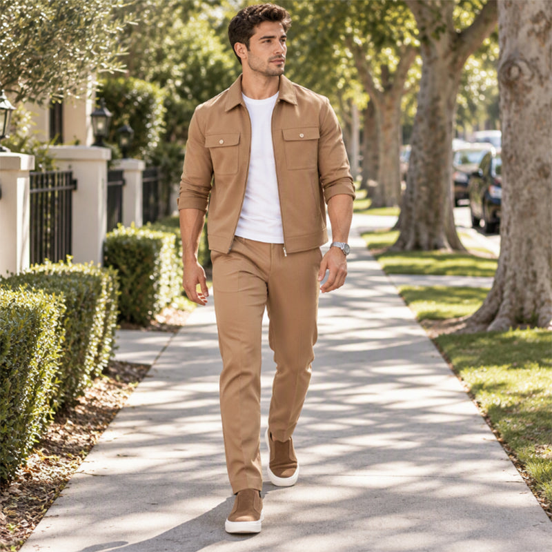 Men's Casual Stylish Jacket and Pants Set