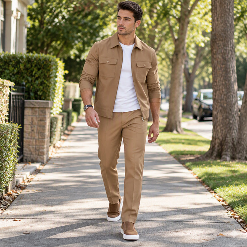 Men's Casual Stylish Jacket and Pants Set